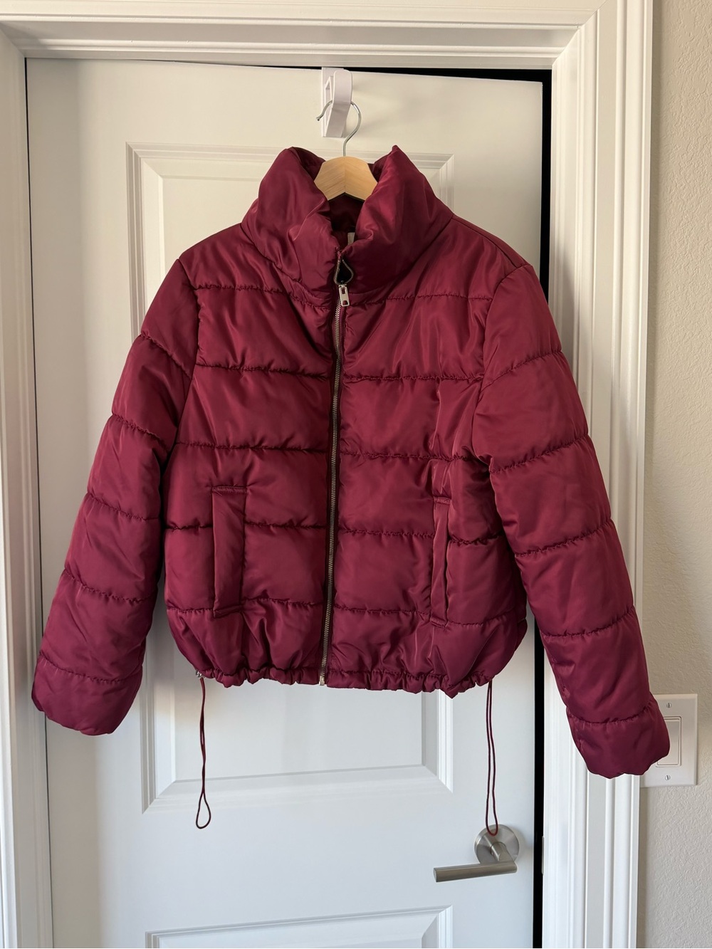 c'isa Quilted Burgundy Puffer Jacket